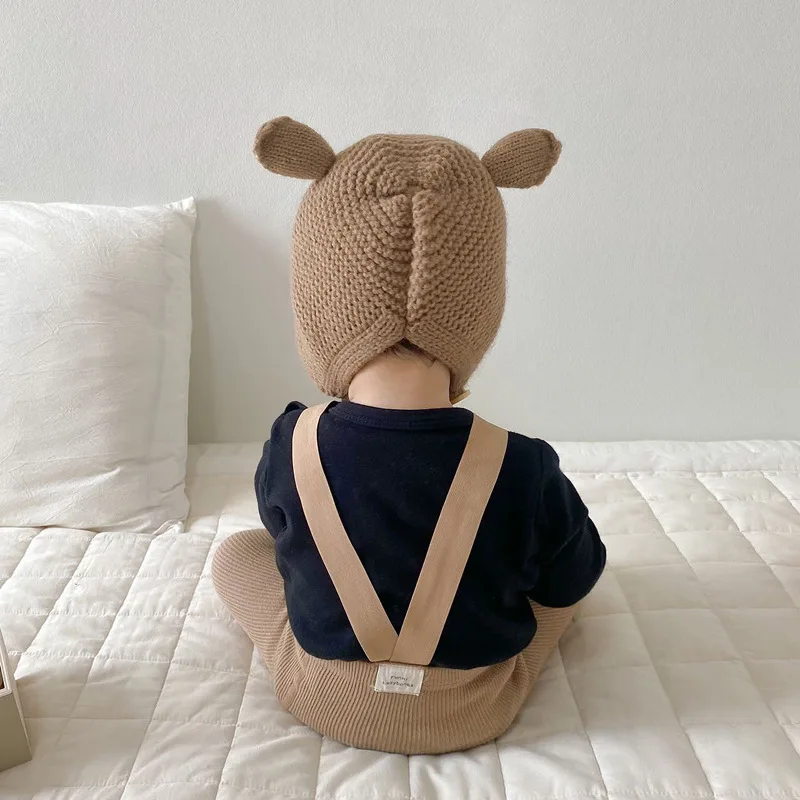 0-2 Years Baby Hat Autumn Winter Ear Rabbit Knitted Kids Hat Baby Girls Baby Boys Cute Wool Hat Baby Accessories Newborn