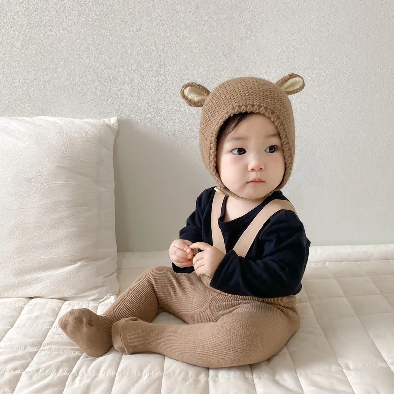 0-2 Years Baby Hat Autumn Winter Ear Rabbit Knitted Kids Hat Baby Girls Baby Boys Cute Wool Hat Baby Accessories Newborn