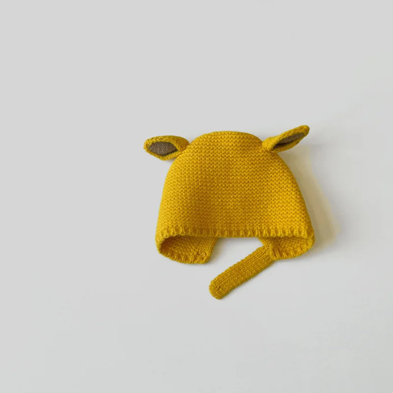 0-2 Years Baby Hat Autumn Winter Ear Rabbit Knitted Kids Hat Baby Girls Baby Boys Cute Wool Hat Baby Accessories Newborn