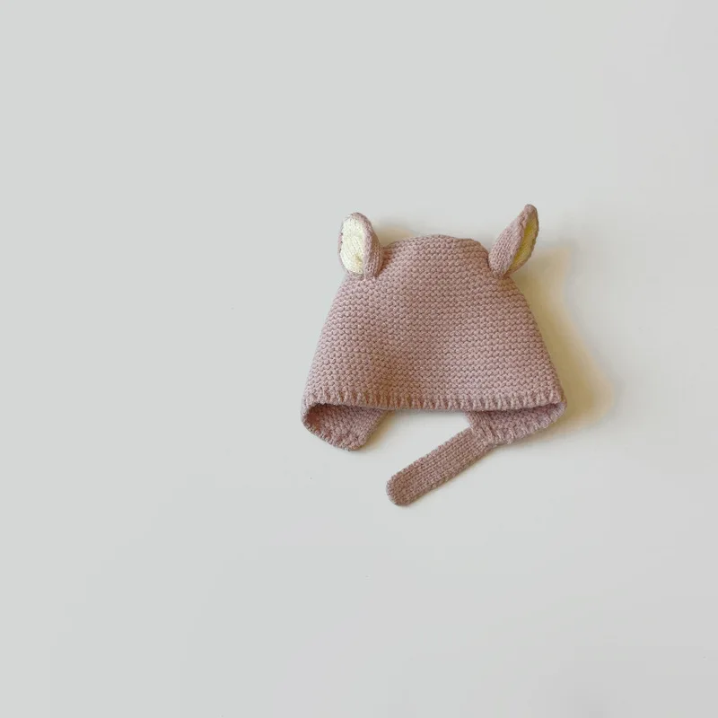 0-2 Years Baby Hat Autumn Winter Ear Rabbit Knitted Kids Hat Baby Girls Baby Boys Cute Wool Hat Baby Accessories Newborn