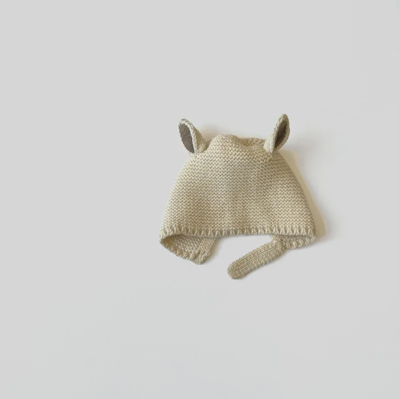 0-2 Years Baby Hat Autumn Winter Ear Rabbit Knitted Kids Hat Baby Girls Baby Boys Cute Wool Hat Baby Accessories Newborn