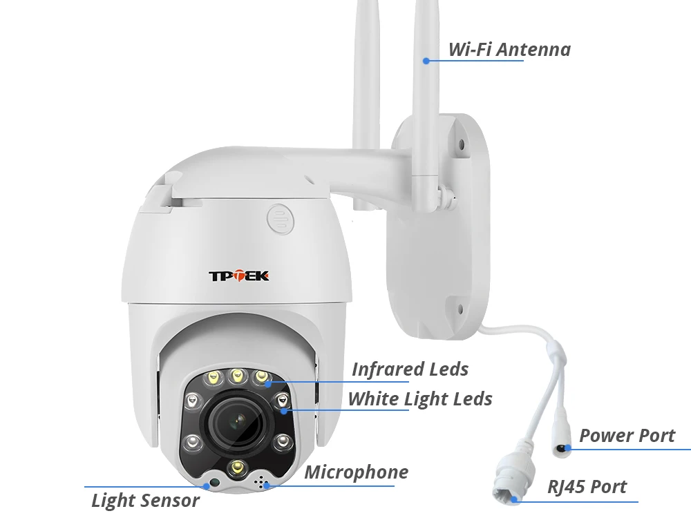 Wifi PTZ IP Camera 5MP 5X Optical Zoom Wi-Fi Security Outdoor CCTV Surveillance Speed Dome Video Camara Color Night Camhi Cam