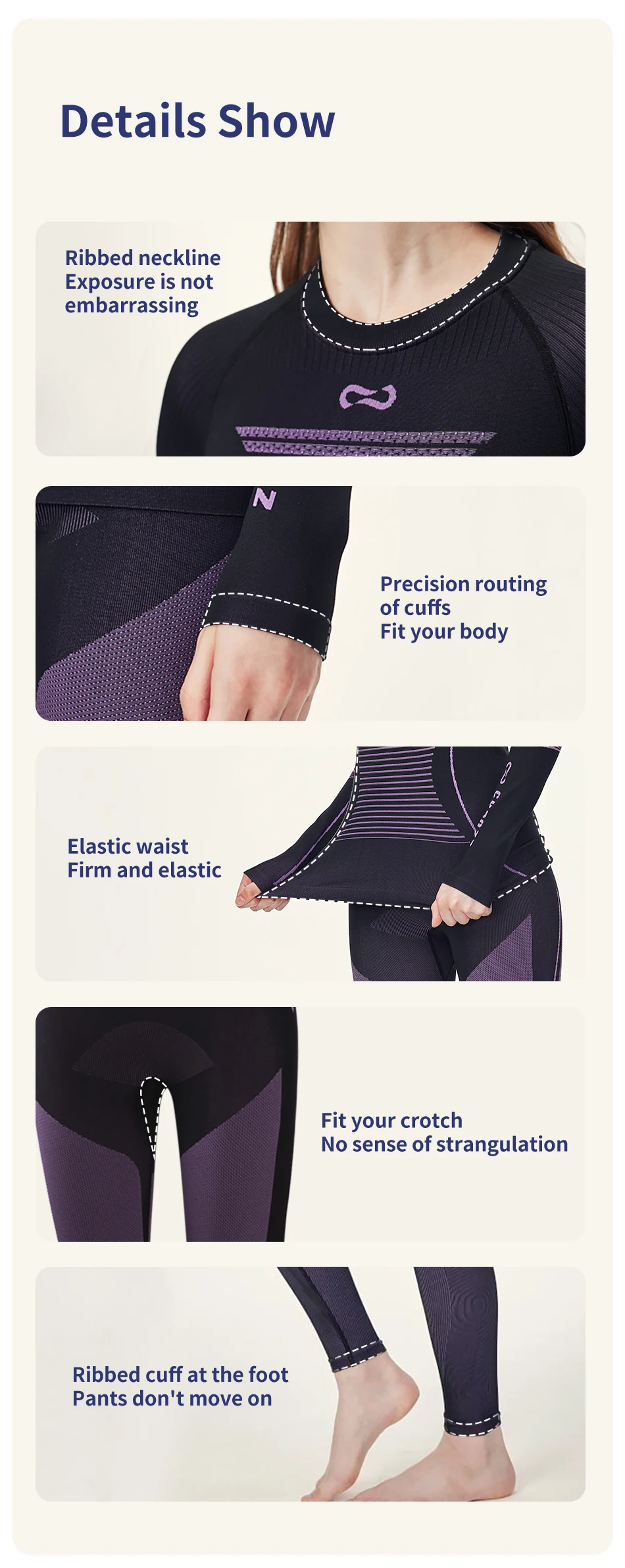 COPOZZ Men Women Ski Thermal Underwear Sets Sports Quick Dry Tracksuit Fitness Workout Exercise Tight Shirts Jackets Sport Suits