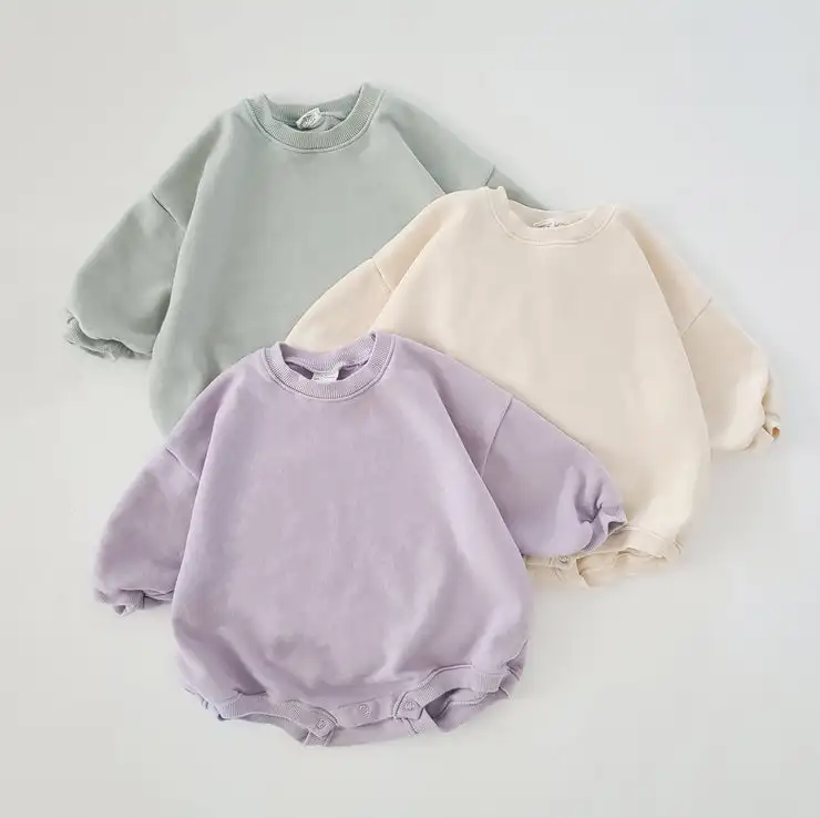 INS 0-24M Newborn Infant Baby Girl Boy Sweatshirt Romper Toddler Long Sleeve Basic Cotton Oversize Rompers Baby Clothes Jumpsuit