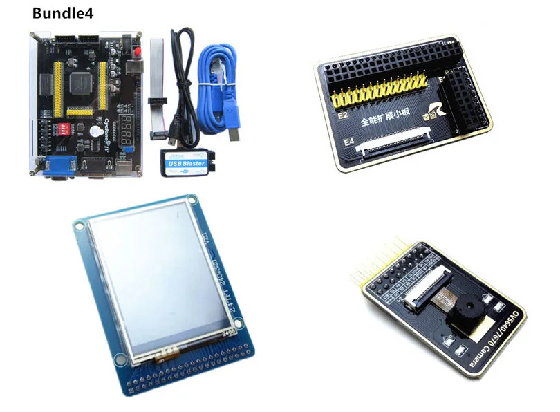 FPGA Development Board CycloneIV EP4CE6 with LCD VGA OV7670 Camera & Network Interface, JTAG AS Programmer for Electronics Learn