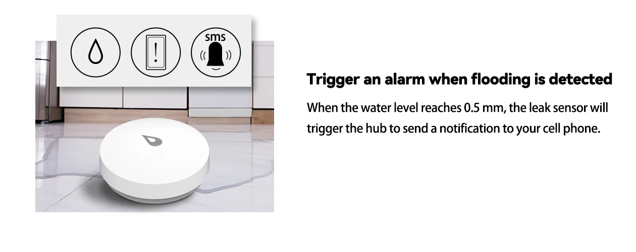 Meian 3PCS SW02 ZigBee Water Flood Leak Immersion Sensor Linkage Detector Alert Overflow IP68 Alarm Security Protection