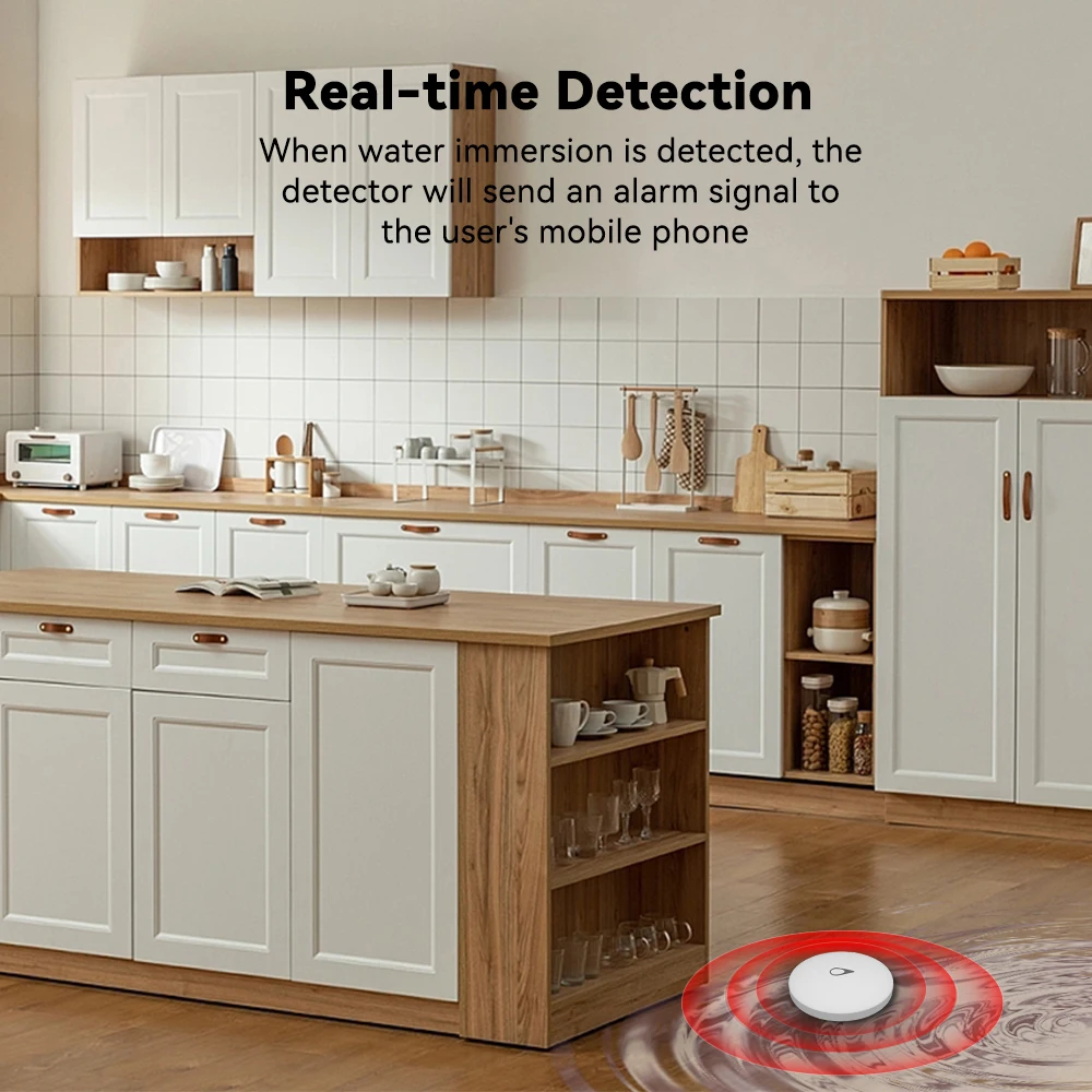 Meian 3PCS SW02 ZigBee Water Flood Leak Immersion Sensor Linkage Detector Alert Overflow IP68 Alarm Security Protection