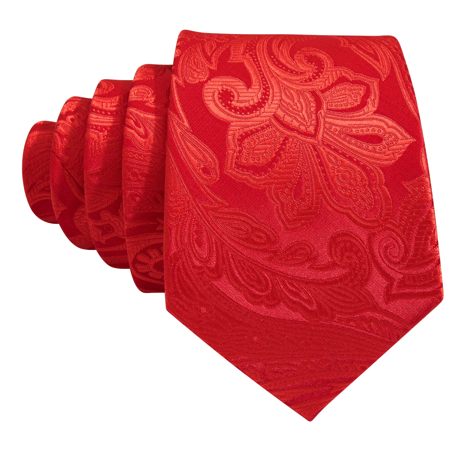 Fashion Men Tie Set Red Burgundy Solid Paisley Striped Plaid Floral Necktie Handkerchief Cufflinks Wedding silk Business