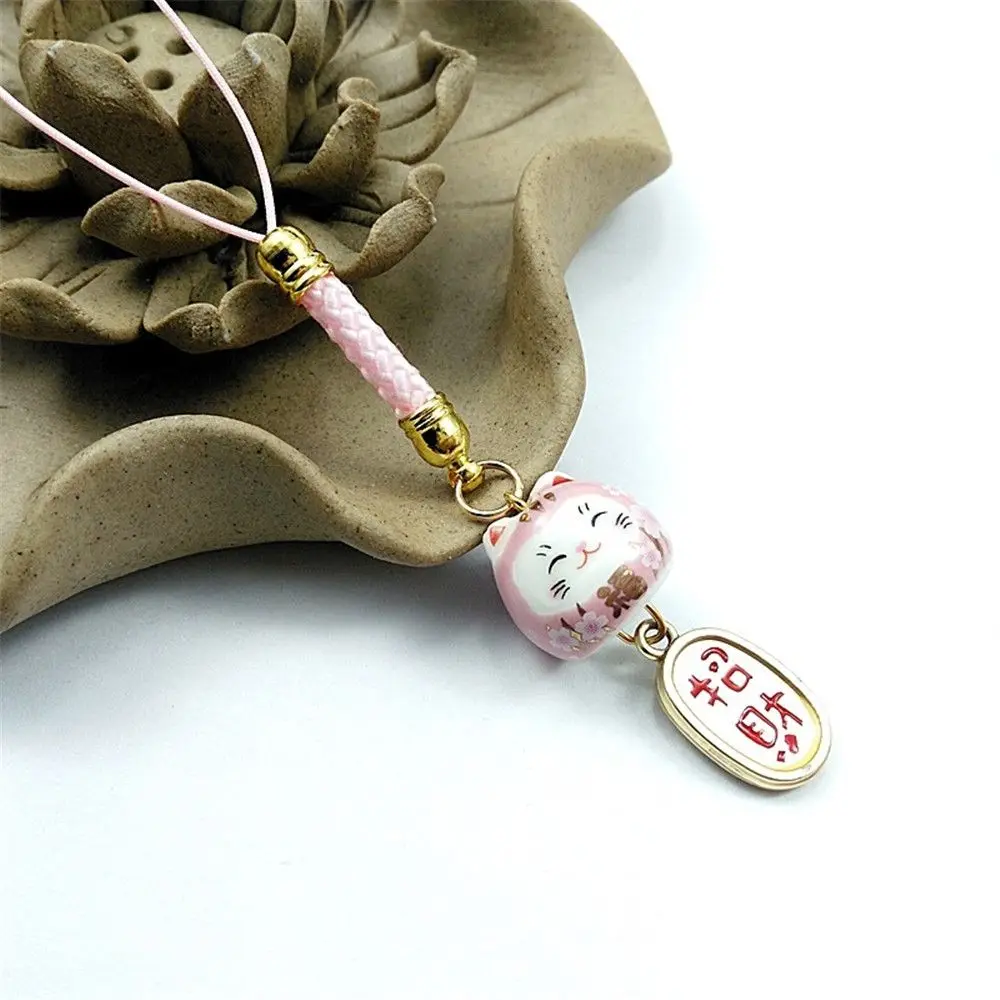Keychain Hang Japanese Charm Lucky Cat Bag Accessories Phone Straps Phone Key Strap Phone Key Chain Lanyard Bell Ornaments
