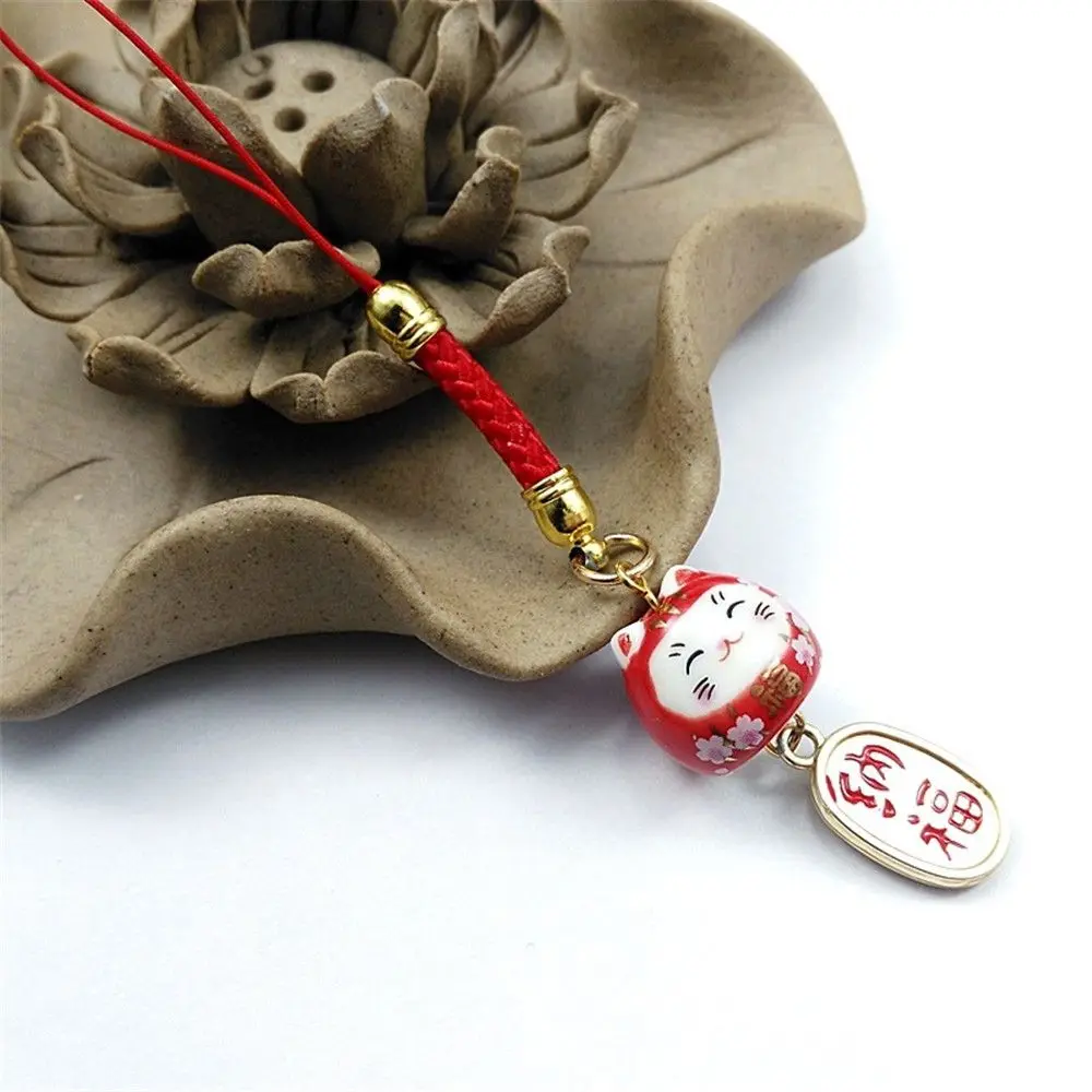 Keychain Hang Japanese Charm Lucky Cat Bag Accessories Phone Straps Phone Key Strap Phone Key Chain Lanyard Bell Ornaments
