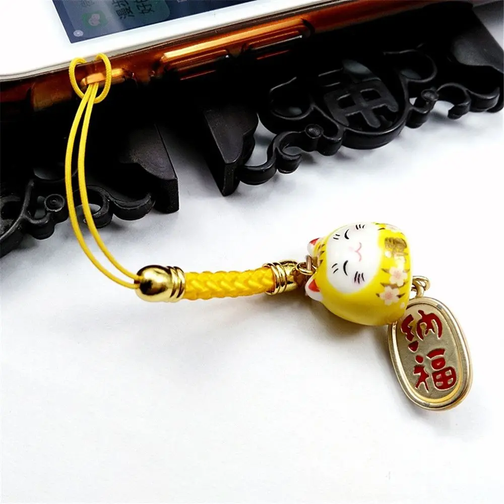 Keychain Hang Japanese Charm Lucky Cat Bag Accessories Phone Straps Phone Key Strap Phone Key Chain Lanyard Bell Ornaments