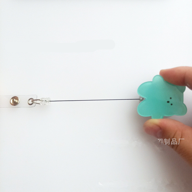 New Arrival 1 Piece Acrylic Retractable Nurse Badge Reel Cute Anime Bear Students ID Card Holder Keychains Lanyard for Keys