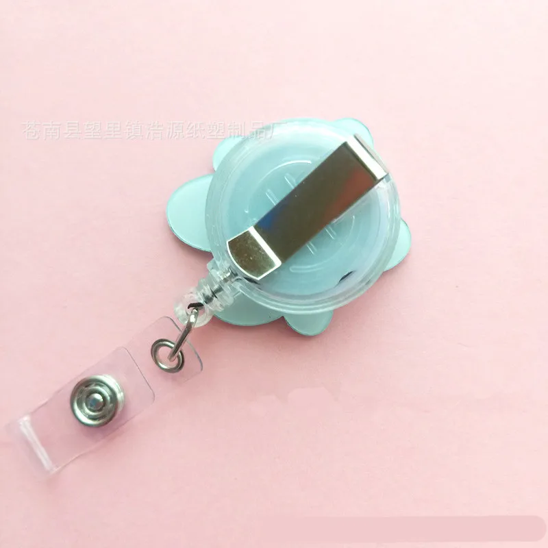 New Arrival 1 Piece Acrylic Retractable Nurse Badge Reel Cute Anime Bear Students ID Card Holder Keychains Lanyard for Keys