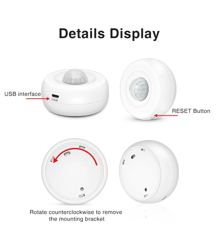 Tuya WiFi Smart PIR Motion Detection Sensor Security Burglar Alarm Sensor Smart Life App Control Support Alexa Google Home