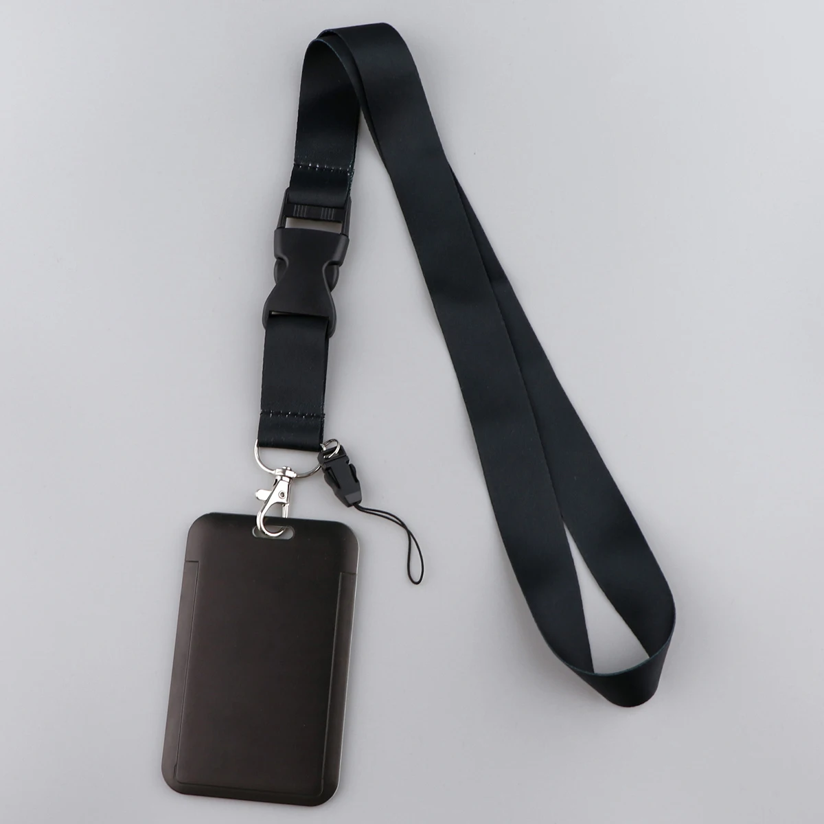 Pure Black Lanyards for Keys Multi-function Cell Phone Straps ID Card Keychain Lanyard Neck Strap Phone Accessories