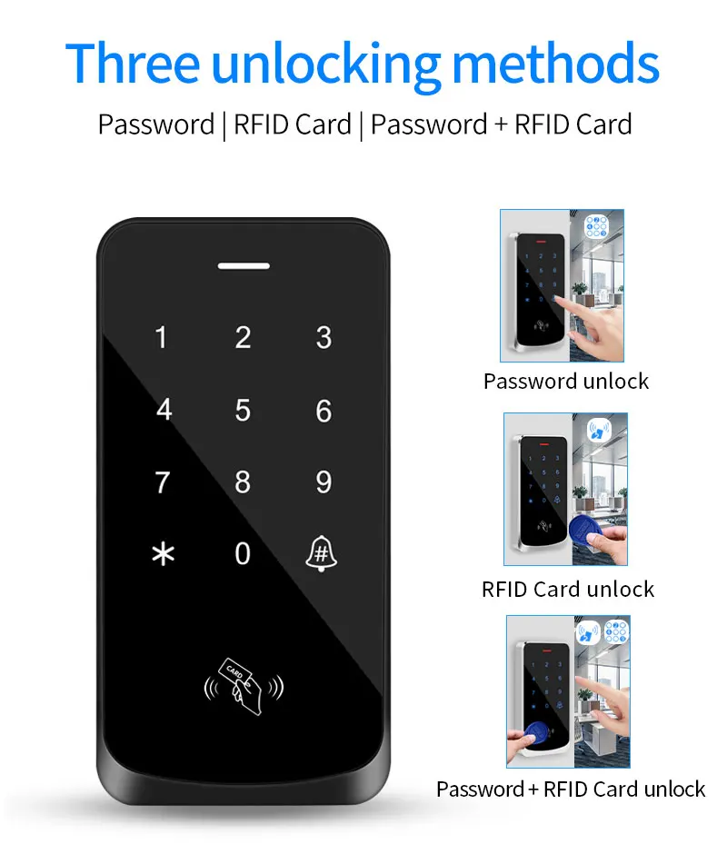 IP68 Waterproof Touch Backlight Access Control Keyboard RFID 125KHz EM Outdoor Access Keypad Door Lock Opener Wiegand Reader