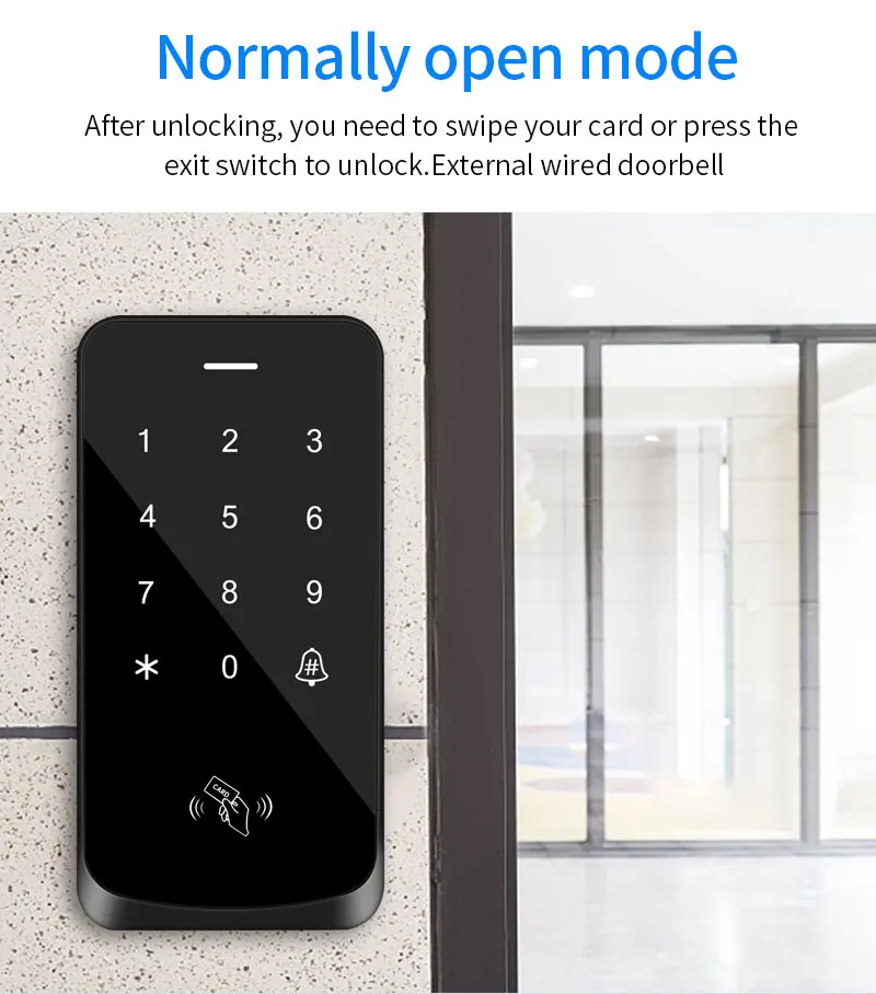 IP68 Waterproof Touch Backlight Access Control Keyboard RFID 125KHz EM Outdoor Access Keypad Door Lock Opener Wiegand Reader