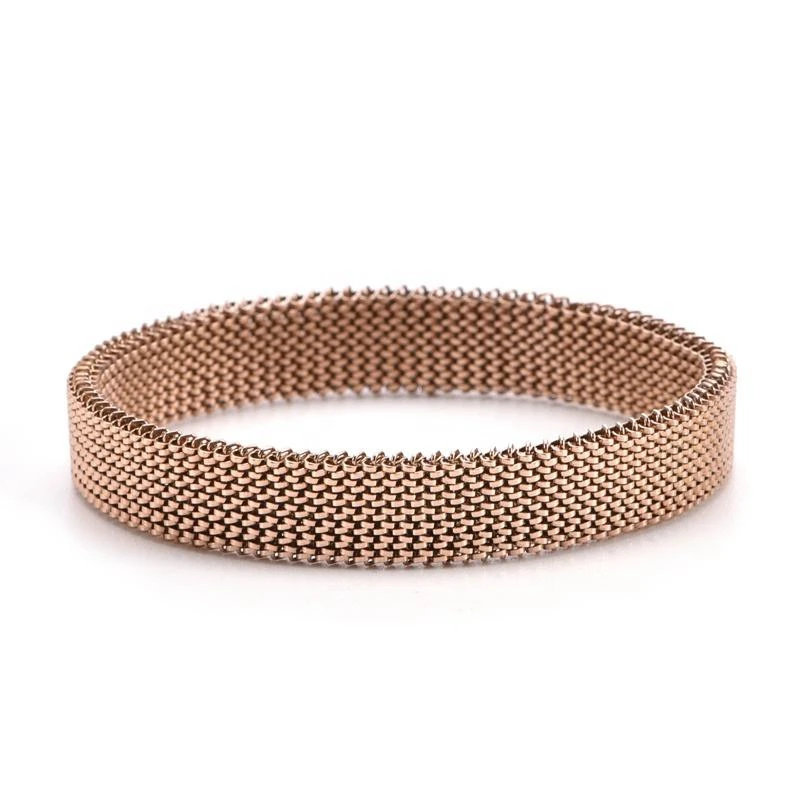 New Fashion Stainless Steel Jewelry Elastic Spring Wrist Band Stretch Mesh Bracelets Unique Colorful Bangles