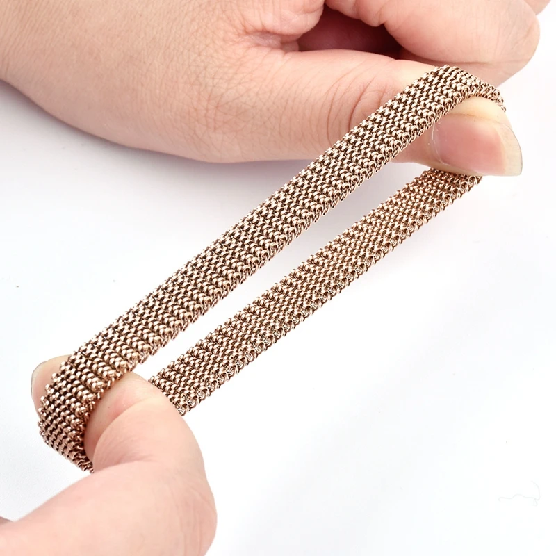 New Fashion Stainless Steel Jewelry Elastic Spring Wrist Band Stretch Mesh Bracelets Unique Colorful Bangles