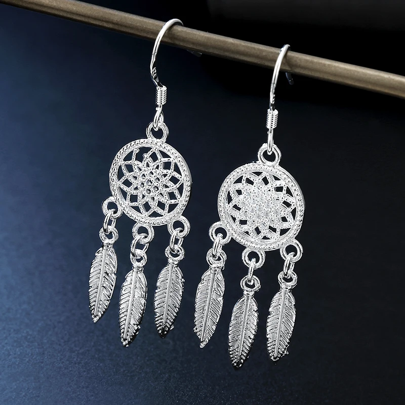 Dream Catcher 925 Silver Vintage Drop Earrings For Women Luxury Fine Wedding Jewelry Trend 2022 Accessories With Free Shipping