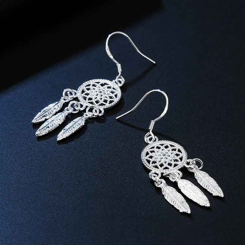Dream Catcher 925 Silver Vintage Drop Earrings For Women Luxury Fine Wedding Jewelry Trend 2022 Accessories With Free Shipping
