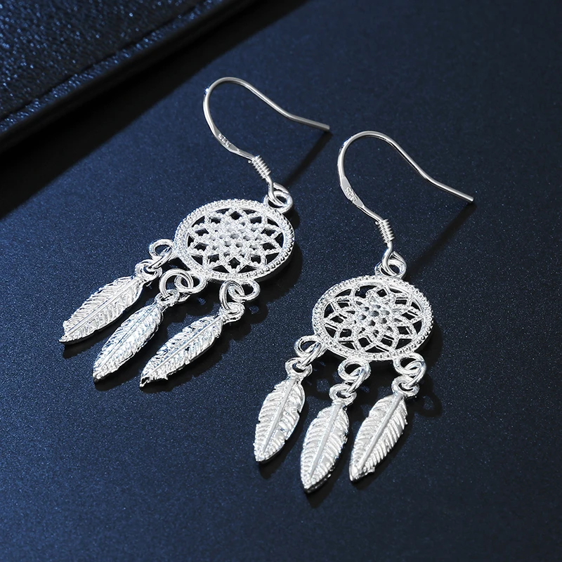 Dream Catcher 925 Silver Vintage Drop Earrings For Women Luxury Fine Wedding Jewelry Trend 2022 Accessories With Free Shipping