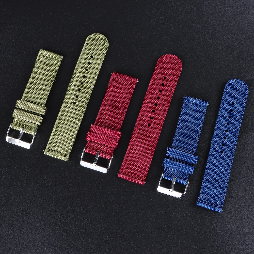 18mm 20mm 22mm 24mm Nylon Canvas Watch Band Woven Soft Belt Universal Bracelet for Men Women Sport Quick Release Wrist Band
