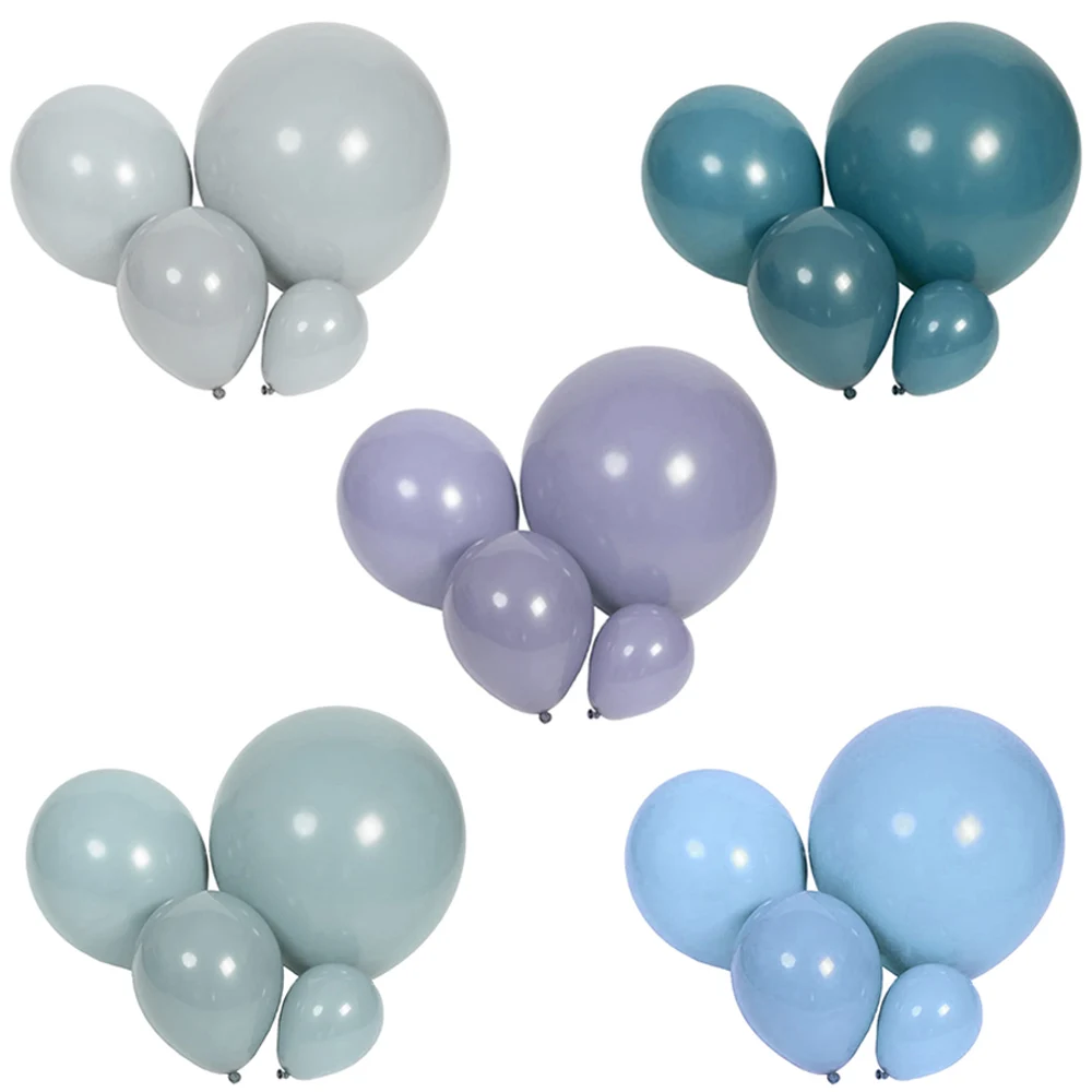 5/10/12/18inch Dusty Blue Balloons Retro Matte Haze Gray Baby Blue Balloons for Birthday Wedding Party Baptism Baby Shower Decor