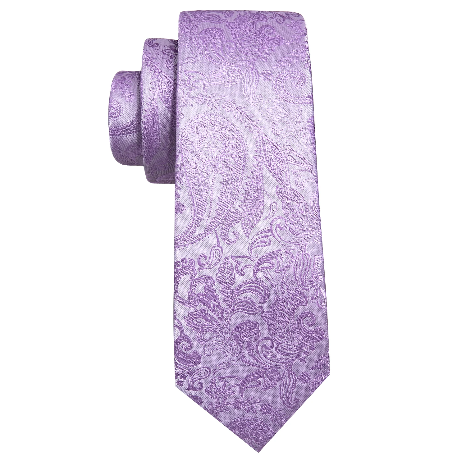 Male Gift Men Tie Set Purple Violet Solid Paisley Striped Wedding Business Tie for Man Necktie Handky Cufflinks Barry.Wang