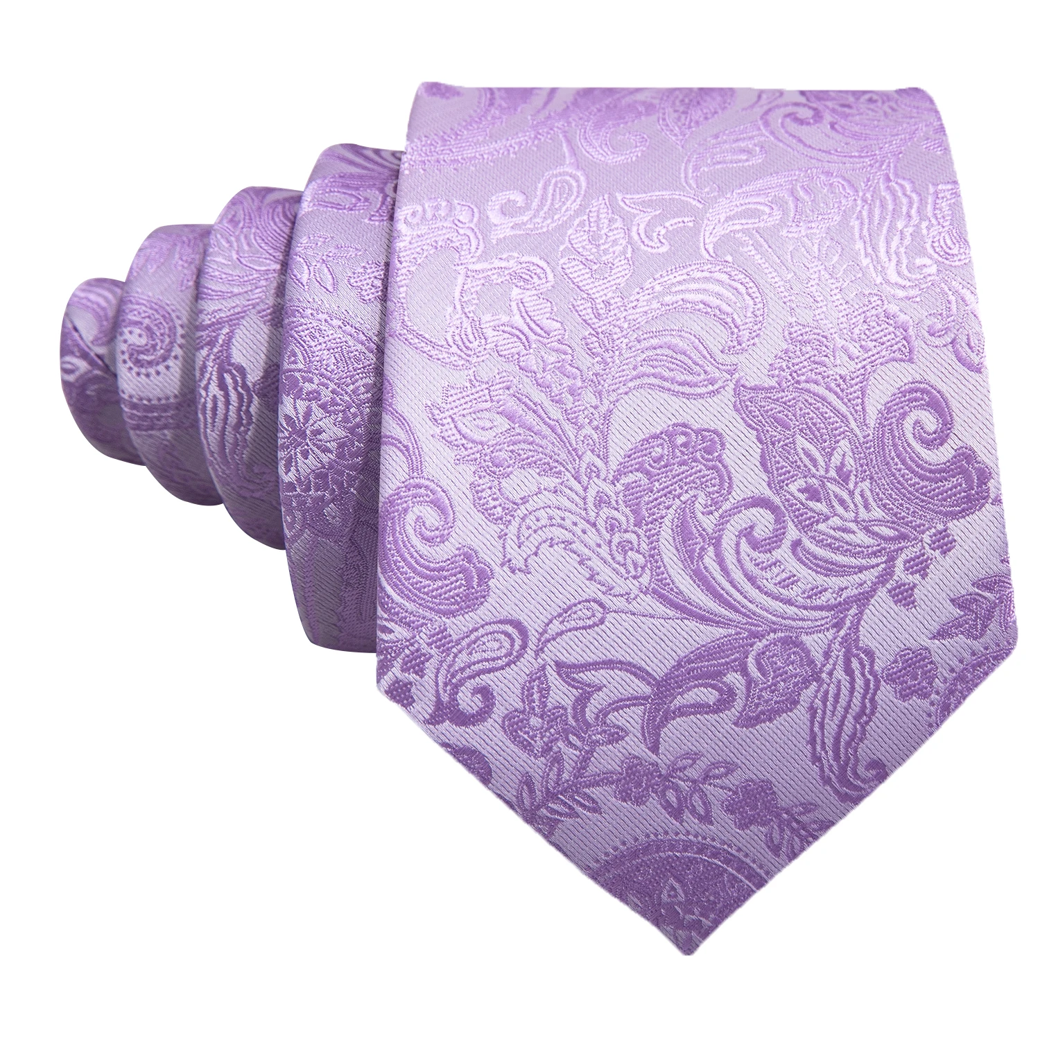 Male Gift Men Tie Set Purple Violet Solid Paisley Striped Wedding Business Tie for Man Necktie Handky Cufflinks Barry.Wang