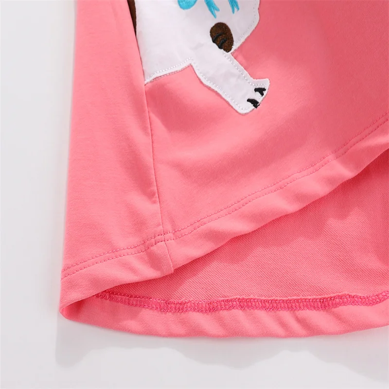 Jumping Meters 2-8T Hot Selling Children's School Dresses With Pockets Pen Embroidery Long Sleeve Autumn Kids Preppy Style Dress