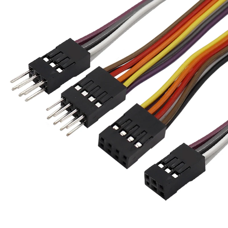 2PCS Double Row Dupont Line 2x2/3/4/5/6/7/8/9/10 Pin Male Female 2.54MM Dupont Jumper Cable Wire For PCB