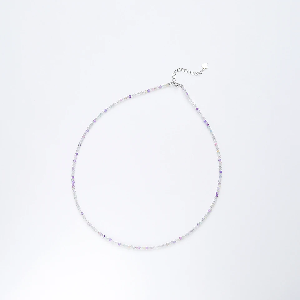 Necklace For Women Silver 925 Jewelry Heart Necklace 2mm Natural Stone Tourmaline Chokers Black Spinel Necklace