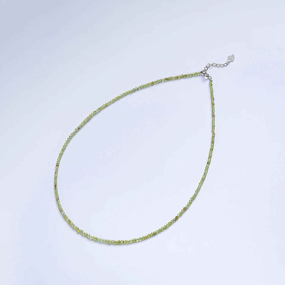 Necklace For Women Silver 925 Jewelry Heart Necklace 2mm Natural Stone Tourmaline Chokers Black Spinel Necklace