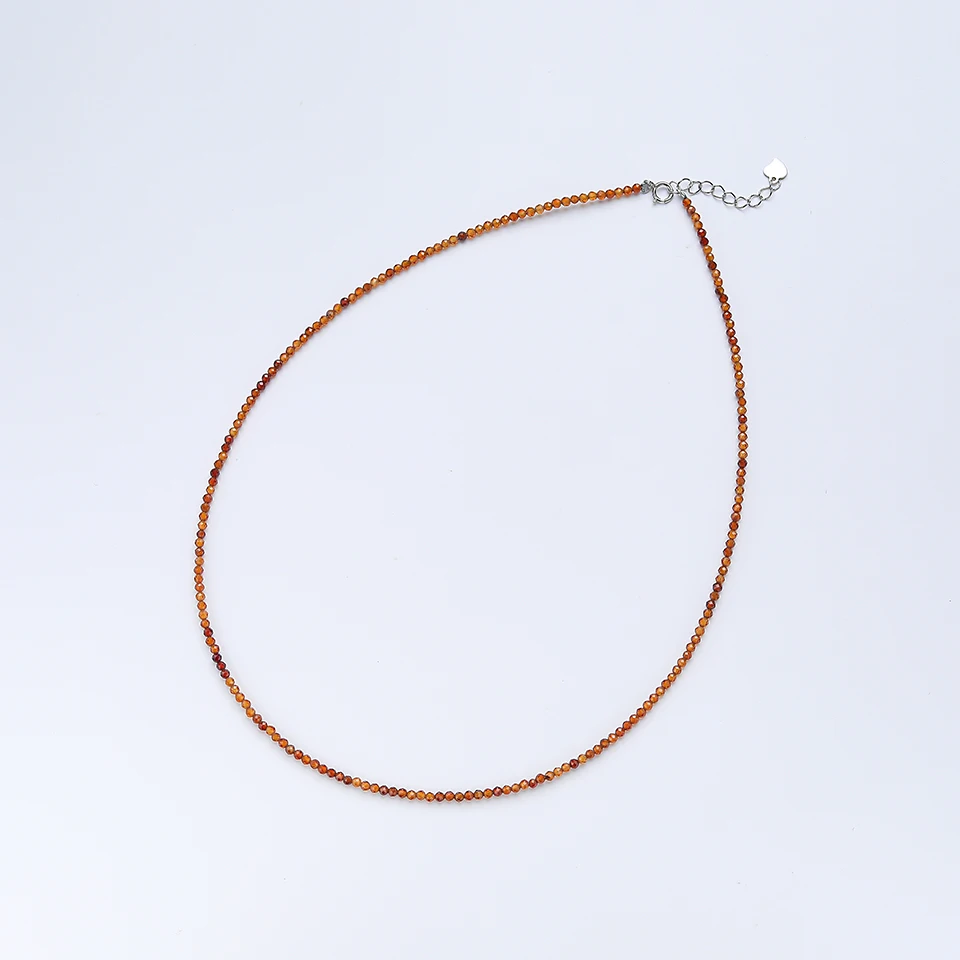 Necklace For Women Silver 925 Jewelry Heart Necklace 2mm Natural Stone Tourmaline Chokers Black Spinel Necklace