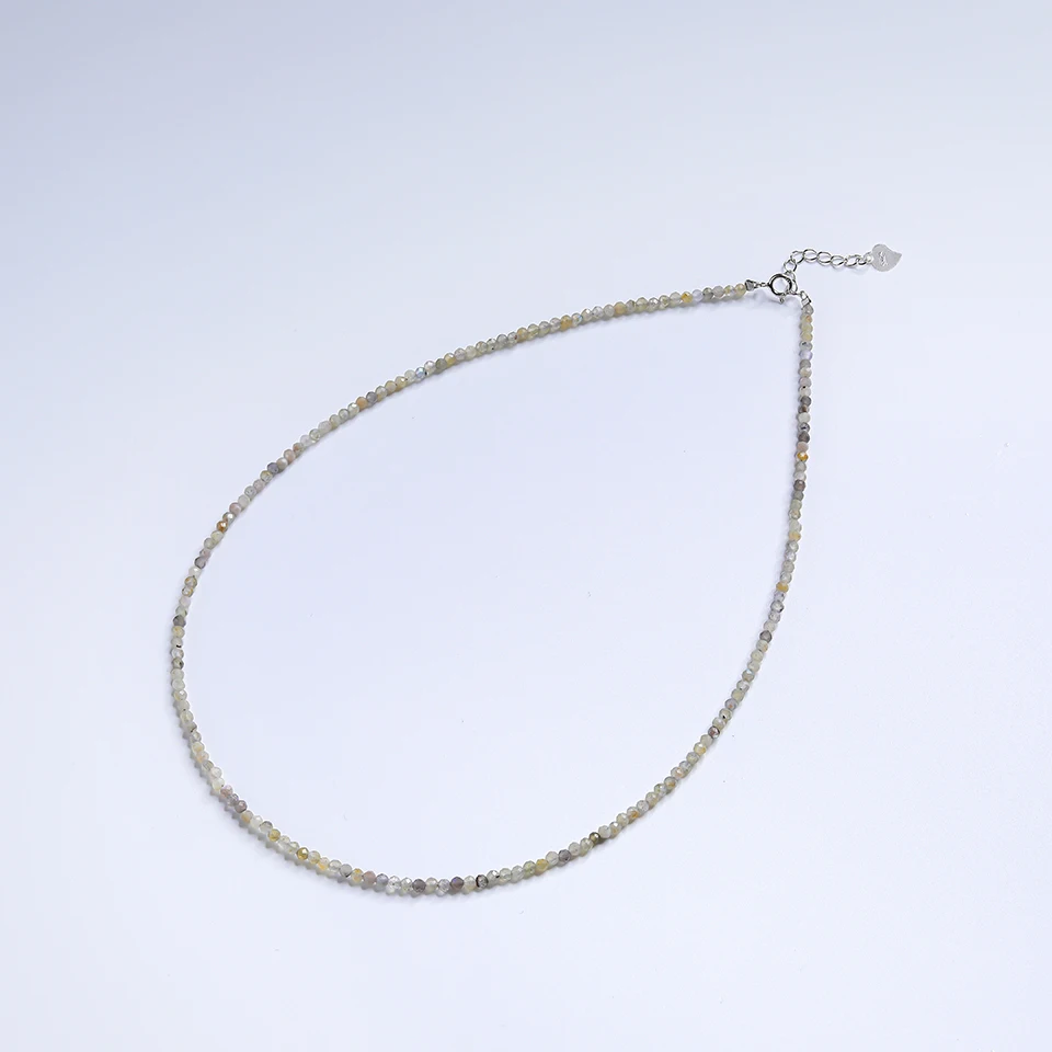 Necklace For Women Silver 925 Jewelry Heart Necklace 2mm Natural Stone Tourmaline Chokers Black Spinel Necklace