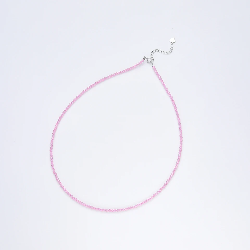 Necklace For Women Silver 925 Jewelry Heart Necklace 2mm Natural Stone Tourmaline Chokers Black Spinel Necklace