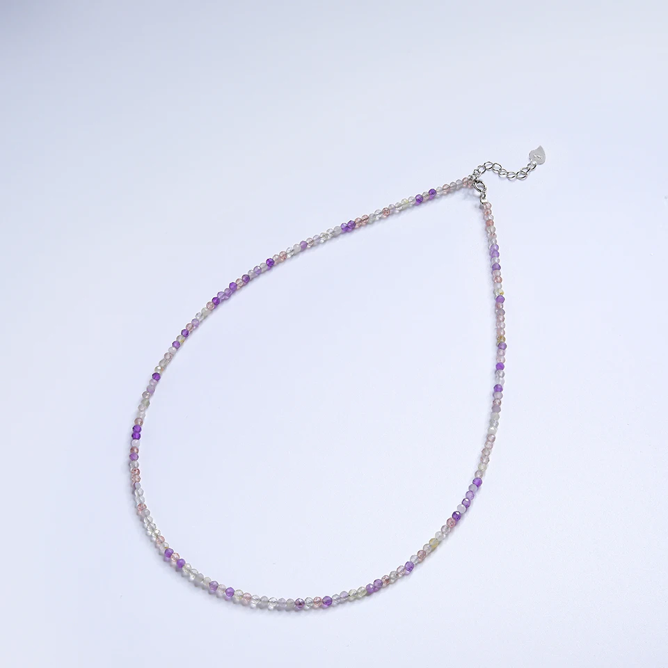 Necklace For Women Silver 925 Jewelry Heart Necklace 2mm Natural Stone Tourmaline Chokers Black Spinel Necklace