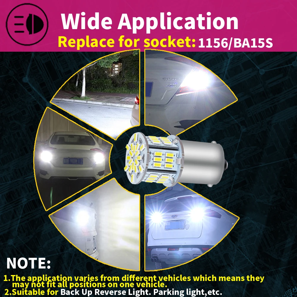 2pcs LED Reverse Light Bulb Lamp P21W BA15S Canbus For VW Passat B5 B5.5 B6 Golf MK3 MK4 MK5 MK6 3 4 5 6 Polo 6n 6r 9n Touran