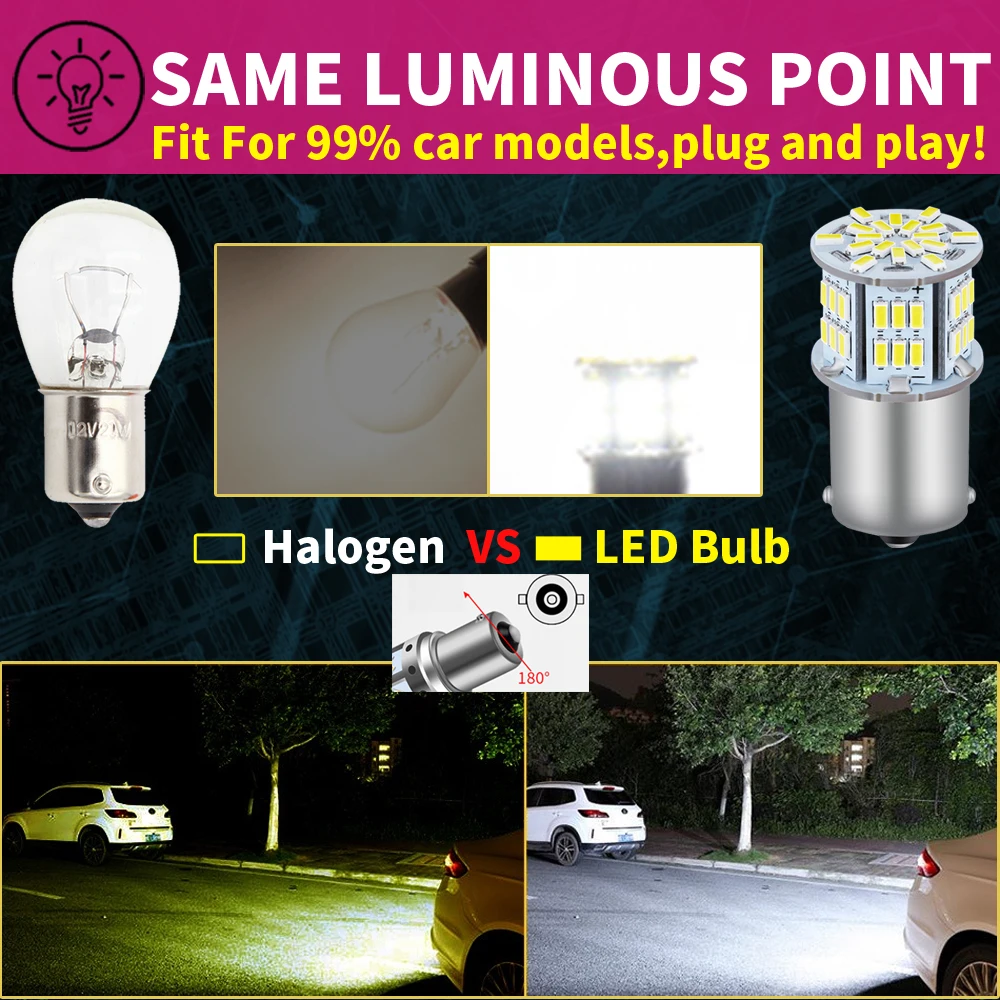 2pcs LED Reverse Light Bulb Lamp P21W BA15S Canbus For VW Passat B5 B5.5 B6 Golf MK3 MK4 MK5 MK6 3 4 5 6 Polo 6n 6r 9n Touran