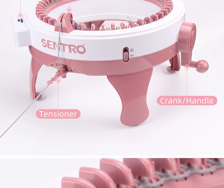 Sentro Knitting Machine Original Parts/Accessories Replacement Crank/Handle, Tensioner, Red and White Hanging Needle, Counter