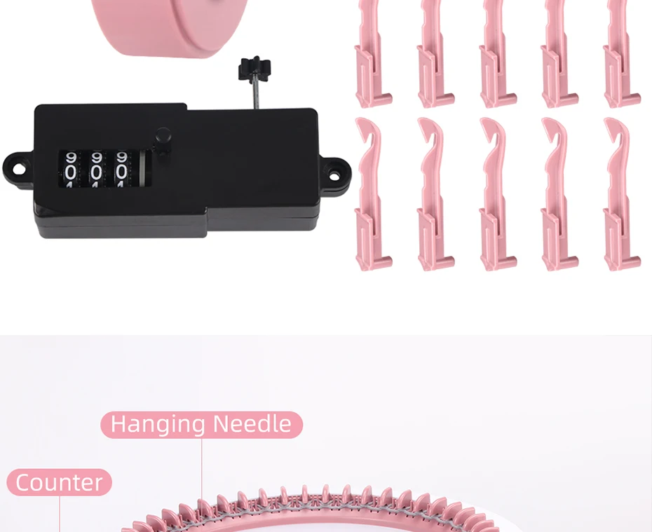 Sentro Knitting Machine Original Parts/Accessories Replacement Crank/Handle, Tensioner, Red and White Hanging Needle, Counter