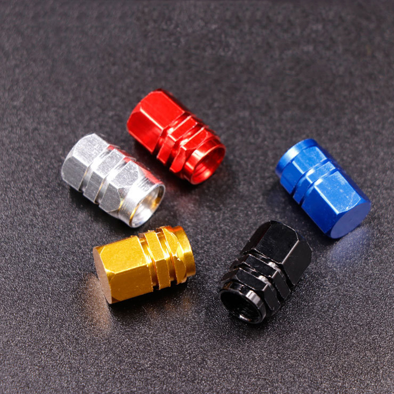 4Pcs Car Tire Valve Cap Aluminum Alloy Waterproof Wheel Air Dust Caps Tyre Rim Stem Covers Air Valve Caps Decor Auto Accessories