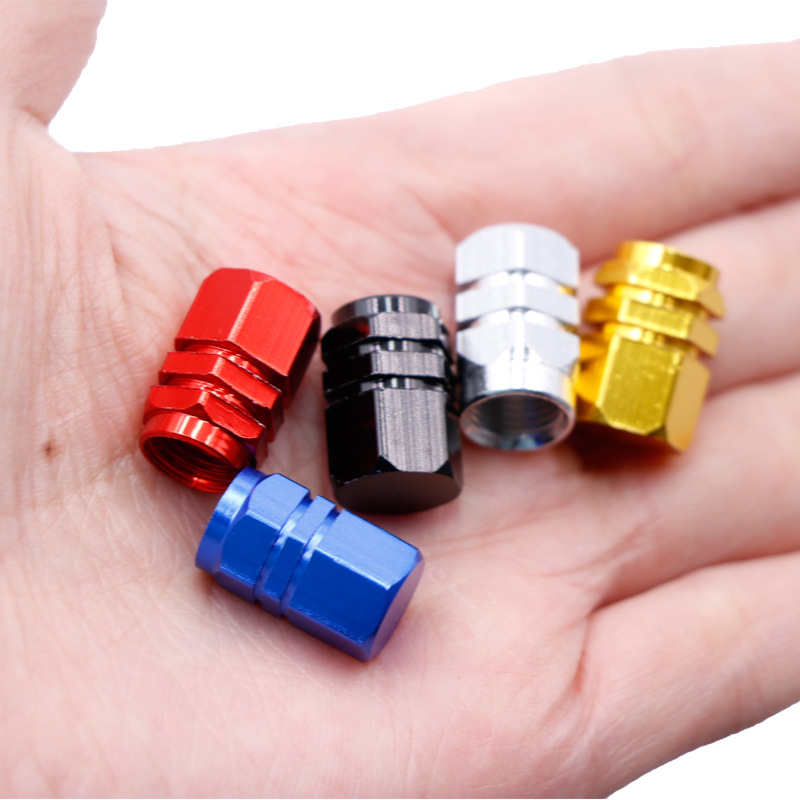 4Pcs Car Tire Valve Cap Aluminum Alloy Waterproof Wheel Air Dust Caps Tyre Rim Stem Covers Air Valve Caps Decor Auto Accessories