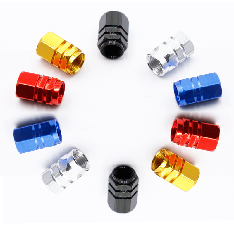 4Pcs Car Tire Valve Cap Aluminum Alloy Waterproof Wheel Air Dust Caps Tyre Rim Stem Covers Air Valve Caps Decor Auto Accessories