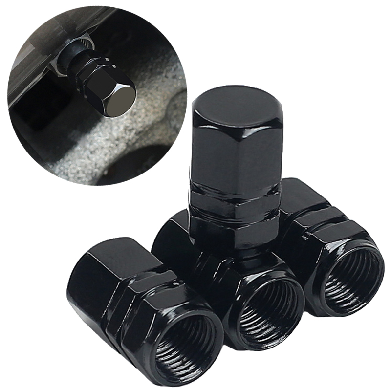 4Pcs Car Tire Valve Cap Aluminum Alloy Waterproof Wheel Air Dust Caps Tyre Rim Stem Covers Air Valve Caps Decor Auto Accessories