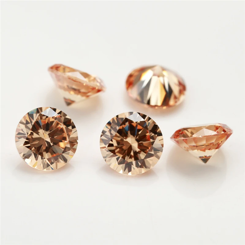 100pcs 3.25mm-12mm Round Loose Cubic Zirconia Stone 5A CZ Stones Synthetic Gems Zircon For Jewelry Making