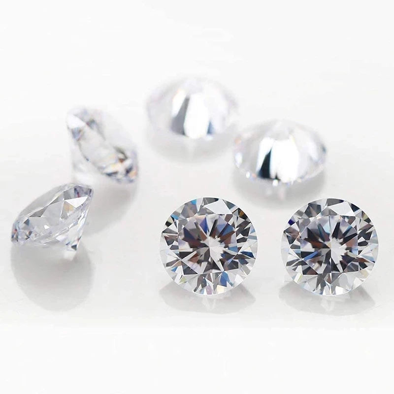 100pcs 3.25mm-12mm Round Loose Cubic Zirconia Stone 5A CZ Stones Synthetic Gems Zircon For Jewelry Making