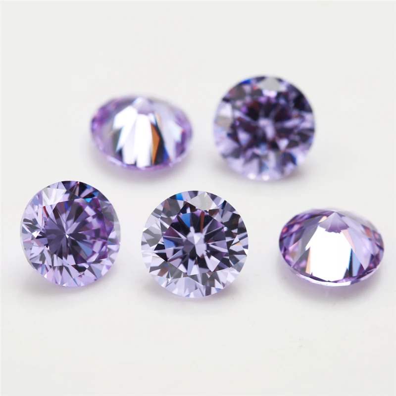 100pcs 3.25mm-12mm Round Loose Cubic Zirconia Stone 5A CZ Stones Synthetic Gems Zircon For Jewelry Making