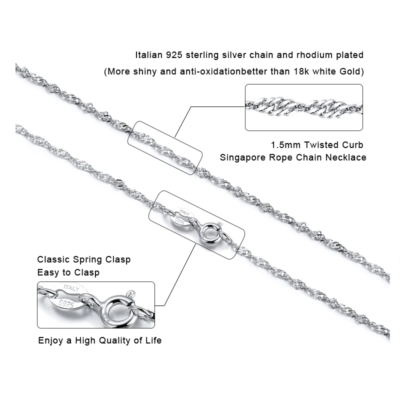 Rinntin 14K Gold 925 Sterling Silver 1.5mm Twisted Singapore Rope Chain Diamond-cut Thin Basic Necklace for Women Jewelry SC02